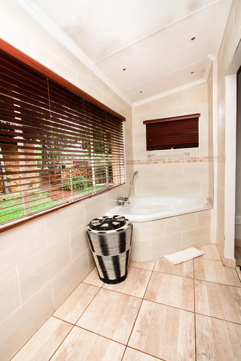 Spa bathroom with relaxing tub